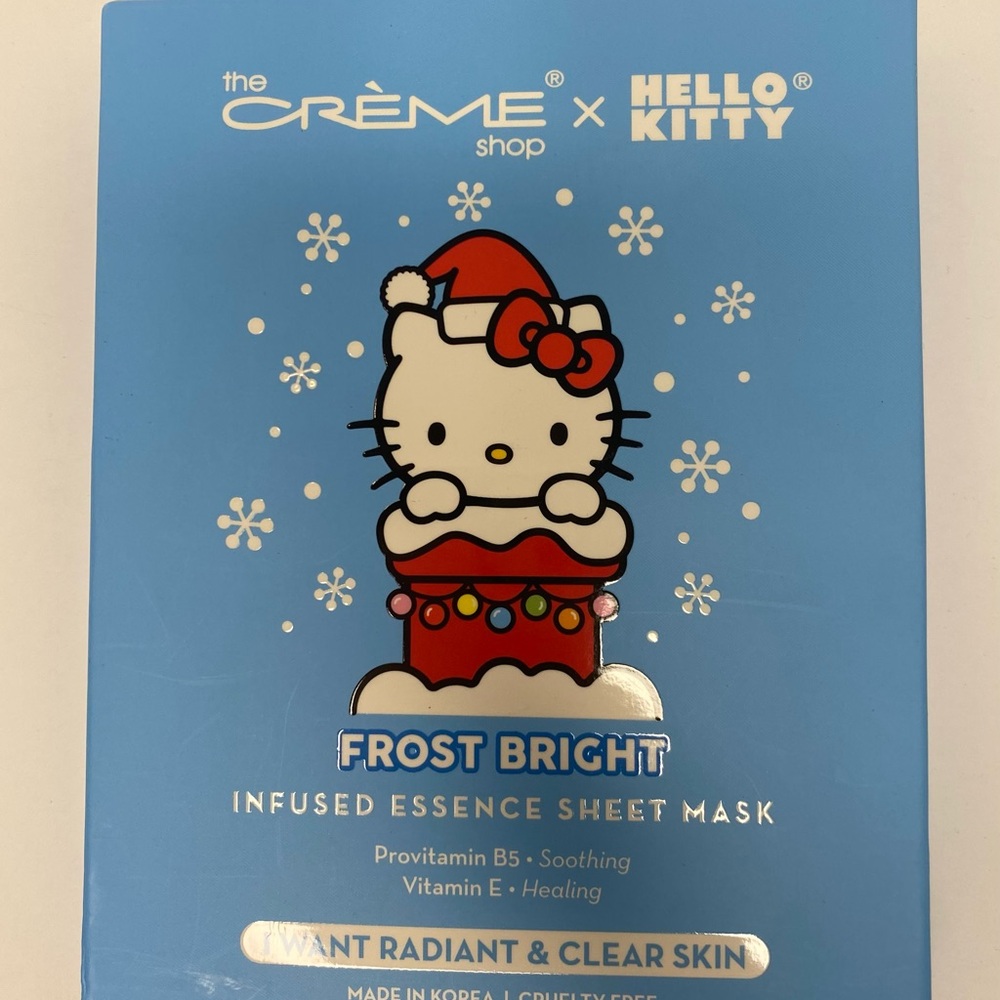The Crème Shop X Hello Kitty Frost Bright Infused Essence Sheet Mask. Set of 3